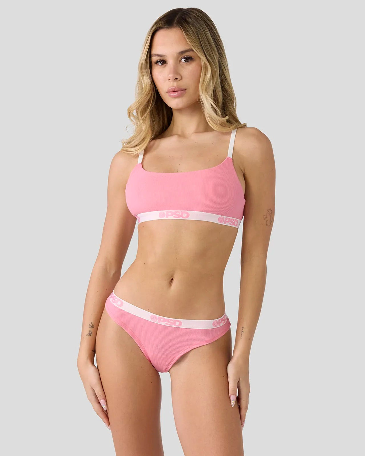 Women PSD Ribbed - Baby Pink - Thong - Ribbed