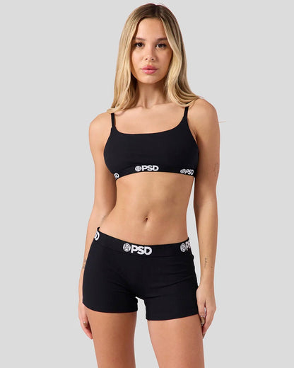 Women PSD Ribbed - Black - Boy Short - Ribbed