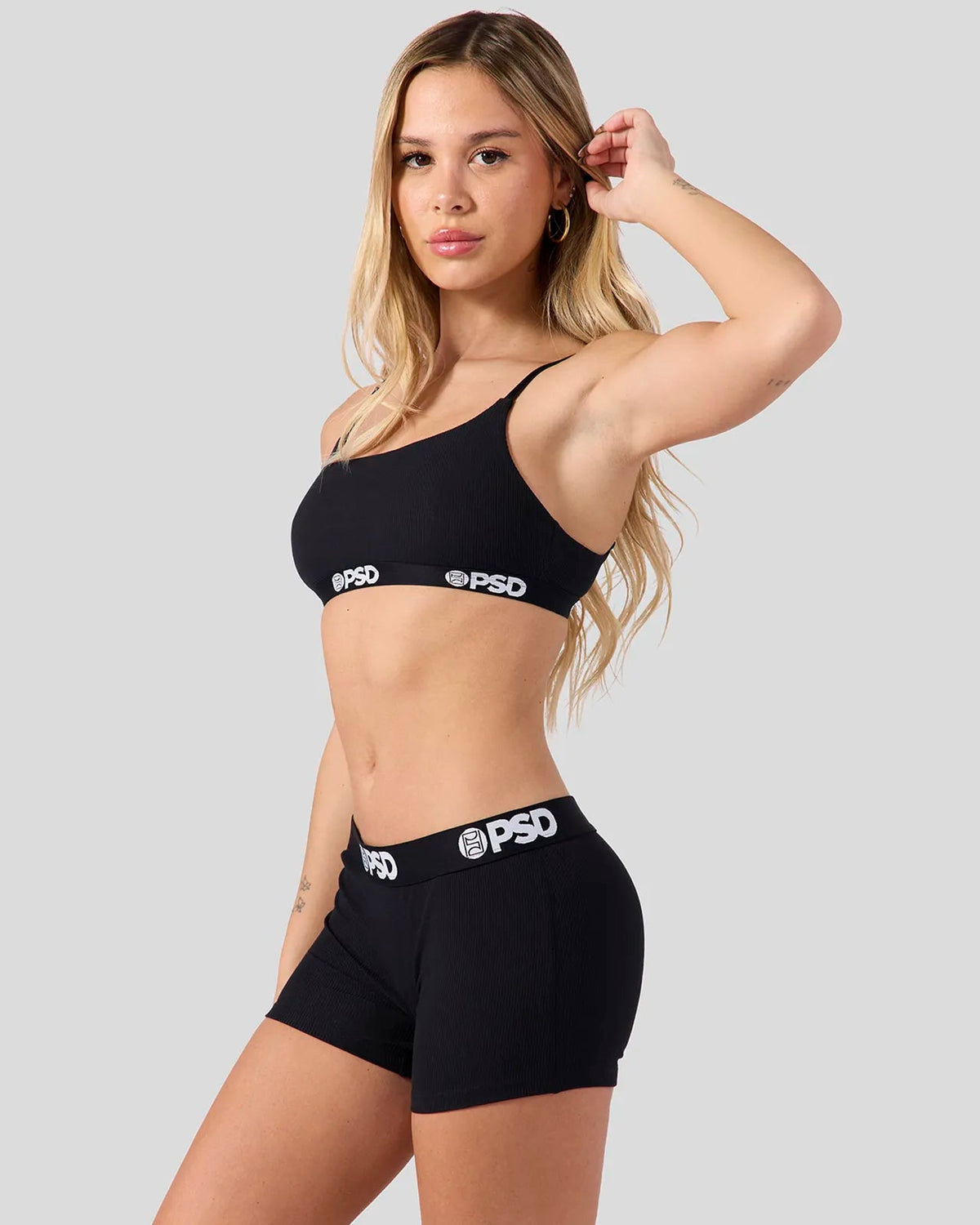 Women PSD Ribbed - Black - Boy Short - Ribbed