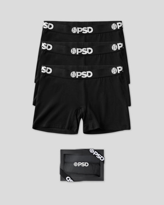 Women PSD Modal 3 Pack - Black - Boy Short - Modal