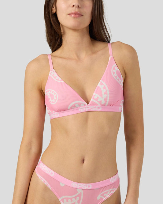 Women|Sale PSD Mesh - Pink Bandana - Triangle Bralette - Mesh