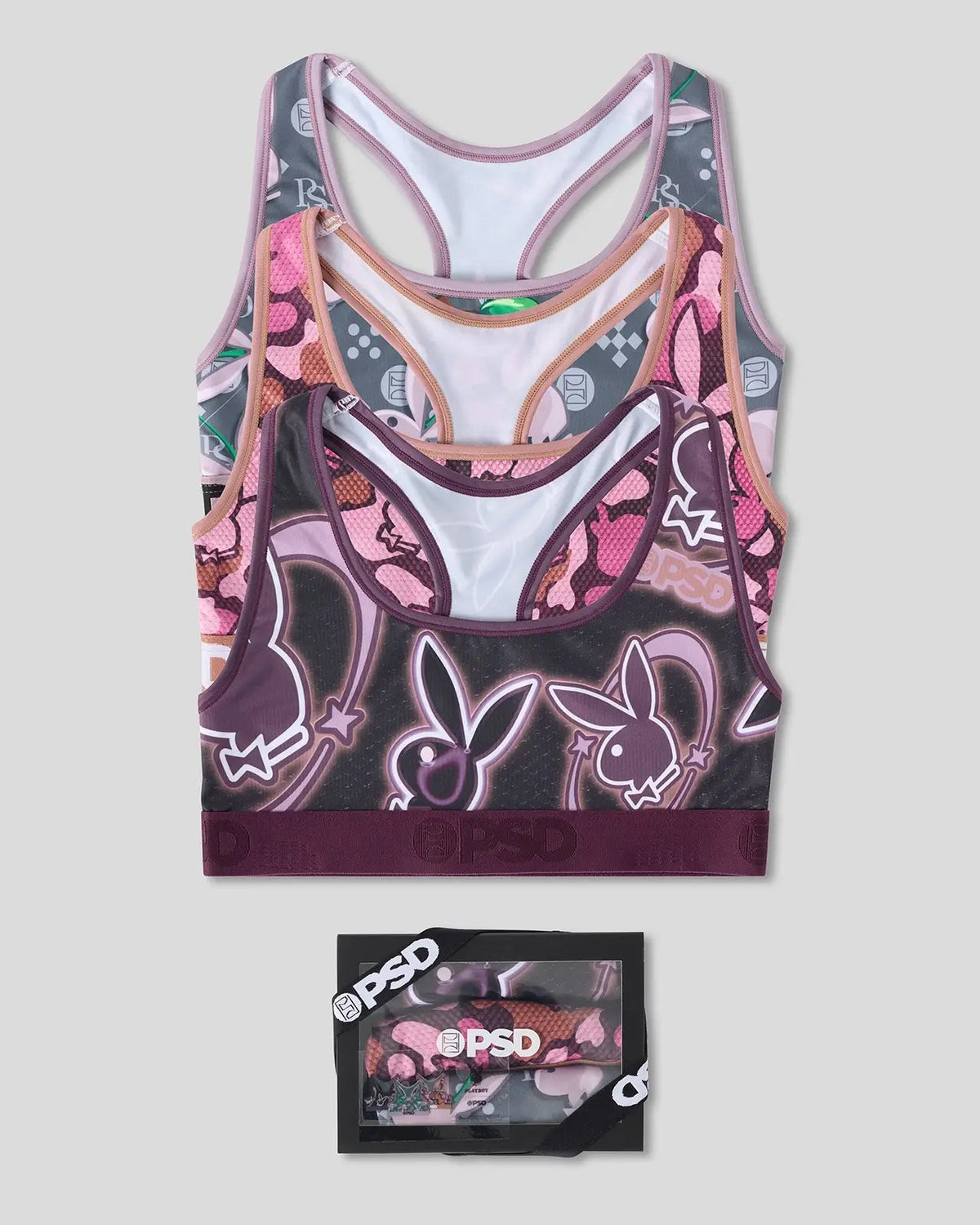 Women PSD 3 Pack - Playboy Tumble - Sports Bra