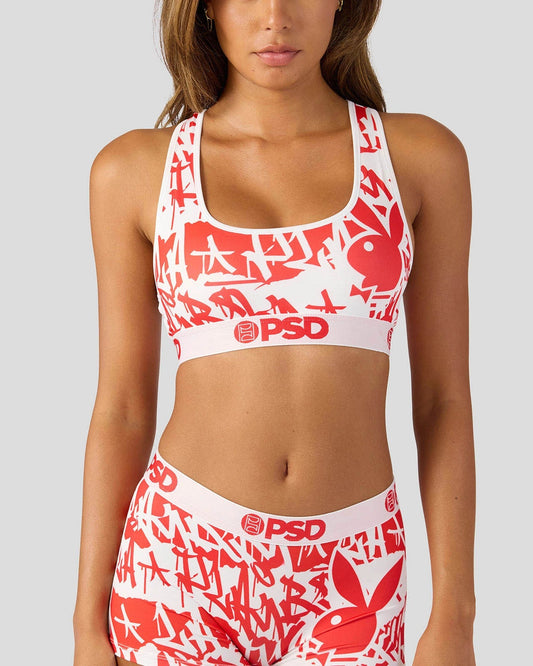 Women PSD Playboy - Red Tags - Sports Bra