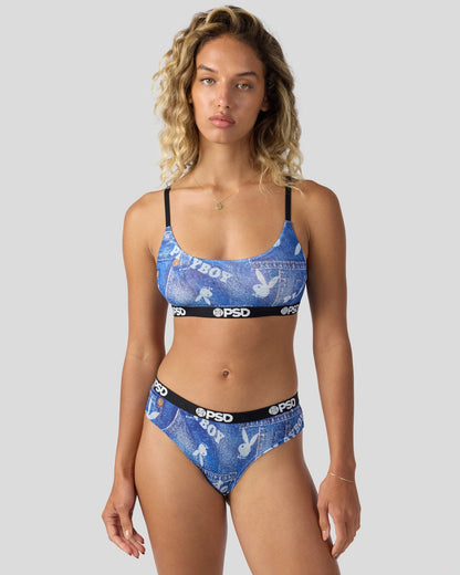Women|Sale PSD Playboy - Denim Mesh - Scoop Bralette - Mesh