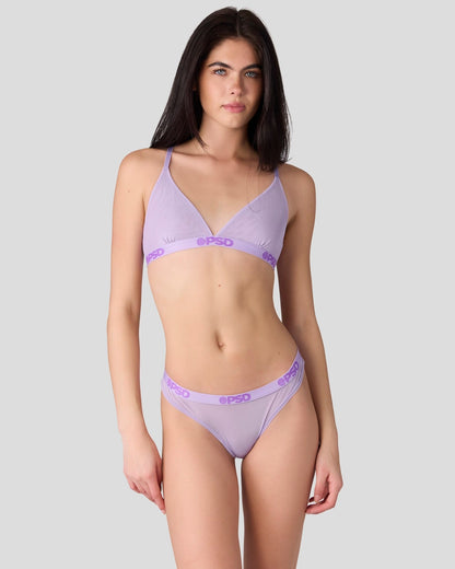 Women|Sale PSD Mesh - Solid Lavender - Thong - Mesh