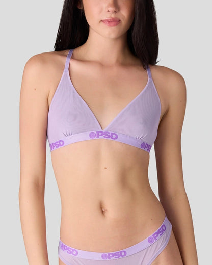 Women|Sale PSD Mesh - Solid Lavender - Triangle Bralette - Mesh