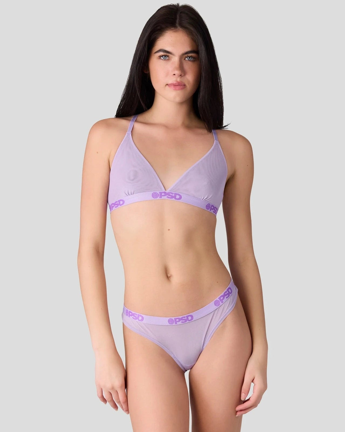 Women|Sale PSD Mesh - Solid Lavender - Triangle Bralette - Mesh