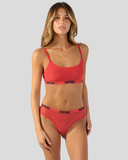 Women|Sale PSD Mesh - Solid Red - Scoop Bralette - Mesh