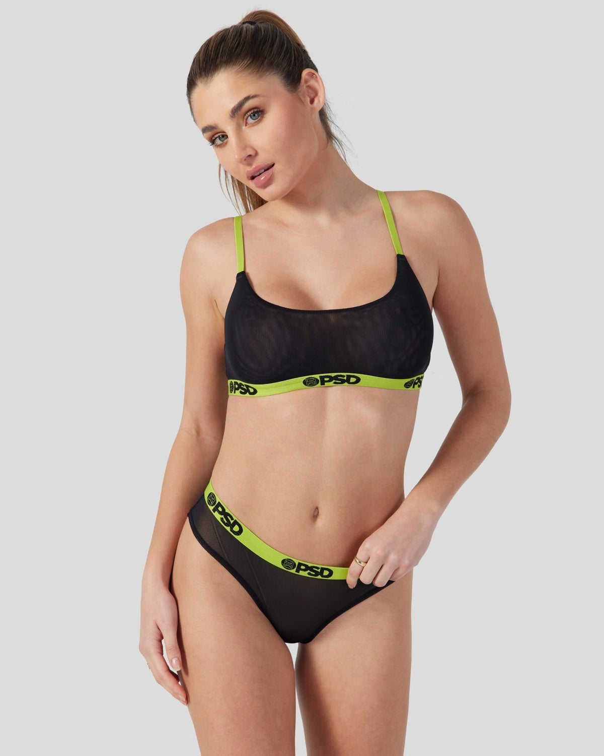 Women|Sale PSD Mesh - Solid Black - Scoop Bralette - Mesh