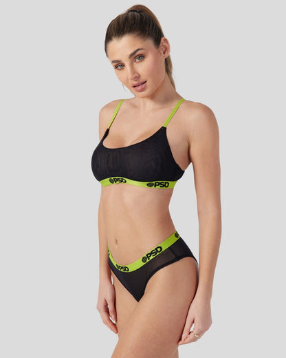 Women|Sale PSD Mesh - Solid Black - Scoop Bralette - Mesh