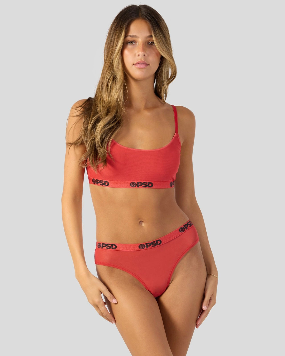 Women|Sale PSD Mesh - Solid Red - Cheeky - Mesh