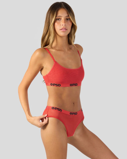 Women|Sale PSD Mesh - Solid Red - Cheeky - Mesh