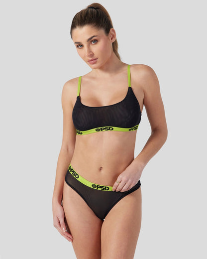 Women|Sale PSD Mesh - Solid Black - Cheeky - Mesh