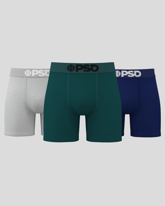 Sale|Men PSD Solids 3 Pack - Faded - Mid Length - Cotton