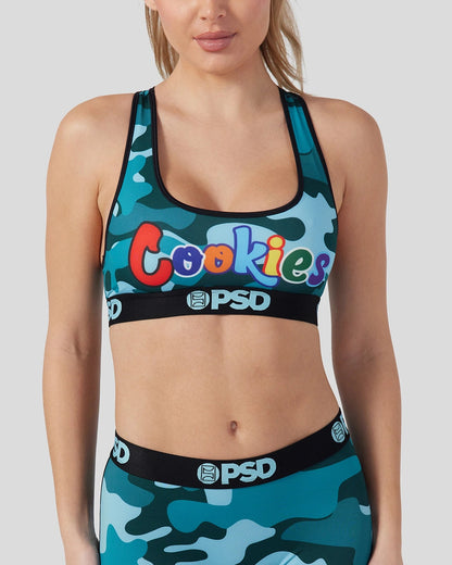 Sale PSD Cookies - Blue Camo - Sports Bra