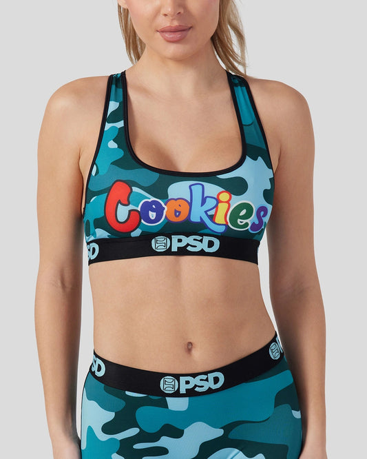 Sale PSD Cookies - Blue Camo - Sports Bra