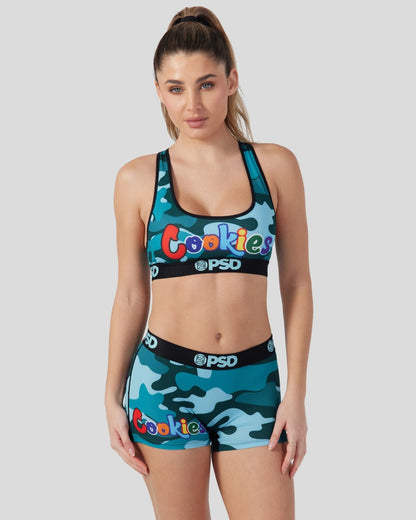 Sale PSD Cookies - Blue Camo - Sports Bra