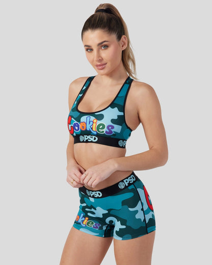 Sale PSD Cookies - Blue Camo - Sports Bra