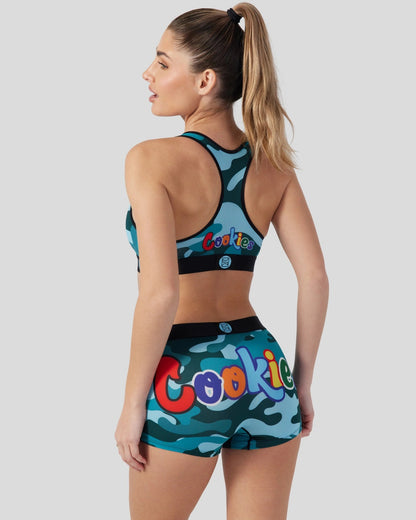 Sale PSD Cookies - Blue Camo - Sports Bra