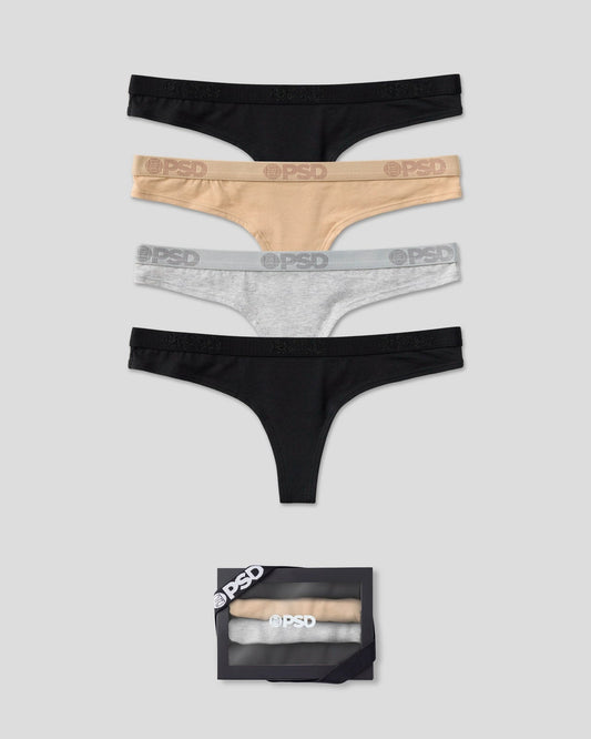 Sale PSD Modal 4 Pack - Neutral - Thong - Modal