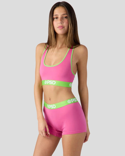 Sale PSD Solids - Pink Pop - Sports Bra