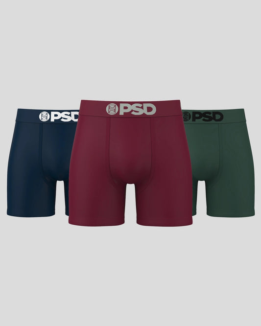 Men PSD Solids 3 Pack - Dark Tones - Mid Length - Cotton