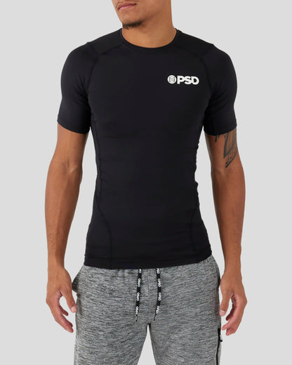 Men PSD Compression Tee Short Sleeve - Black - Compression Tee