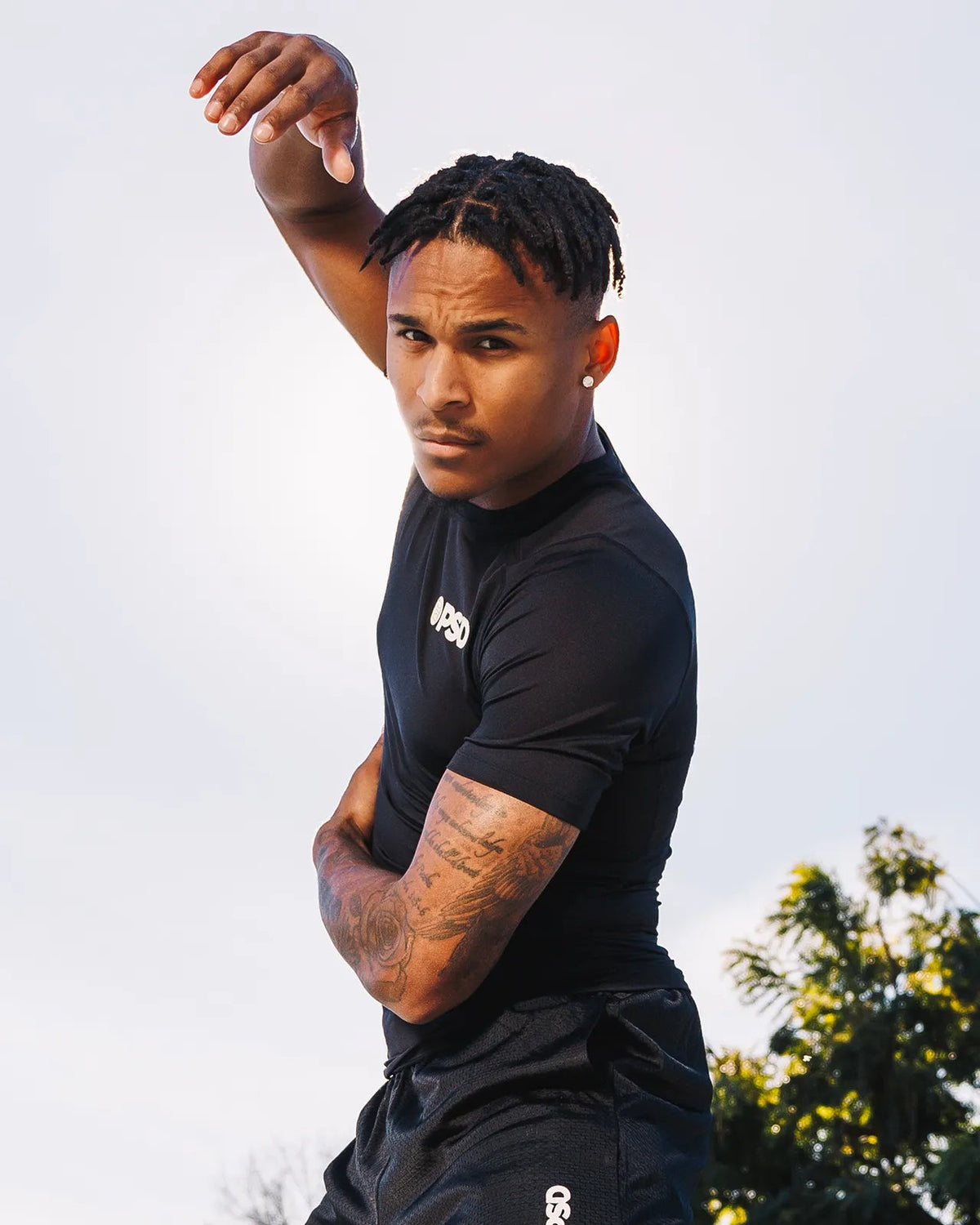 Men PSD Compression Tee Short Sleeve - Black - Compression Tee