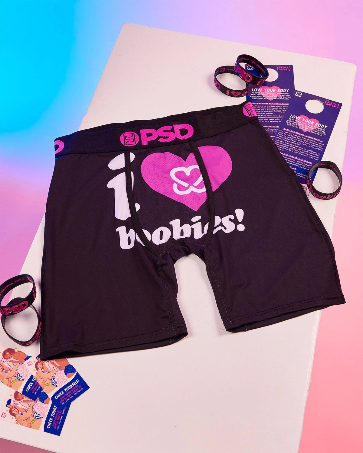 Men PSD Keep a Breast - I Heart Boobies - Standard Length