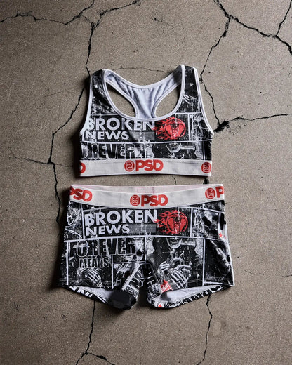 Women PSD Broken Promises - Broken News - Sports Bra