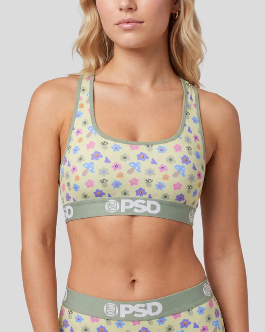 Women PSD Ditzy Shrooms - Sports Bra