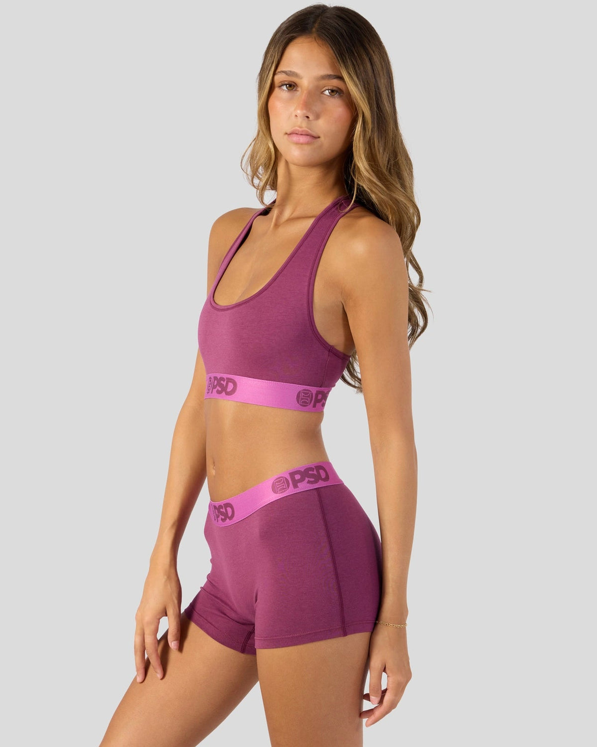 Women|Sale PSD Modal Solids - Mag Purp - Sports Bra - Modal