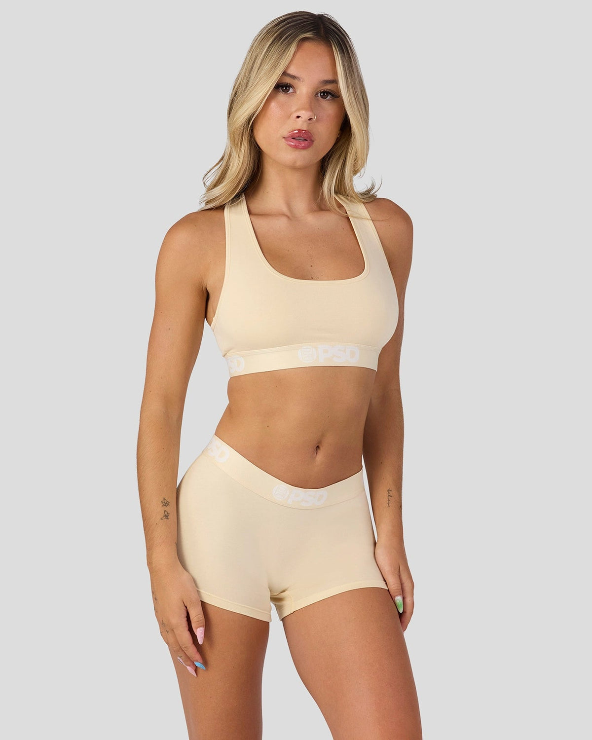 Women|Sale PSD Modal Solids - Creme - Boy Short - Modal