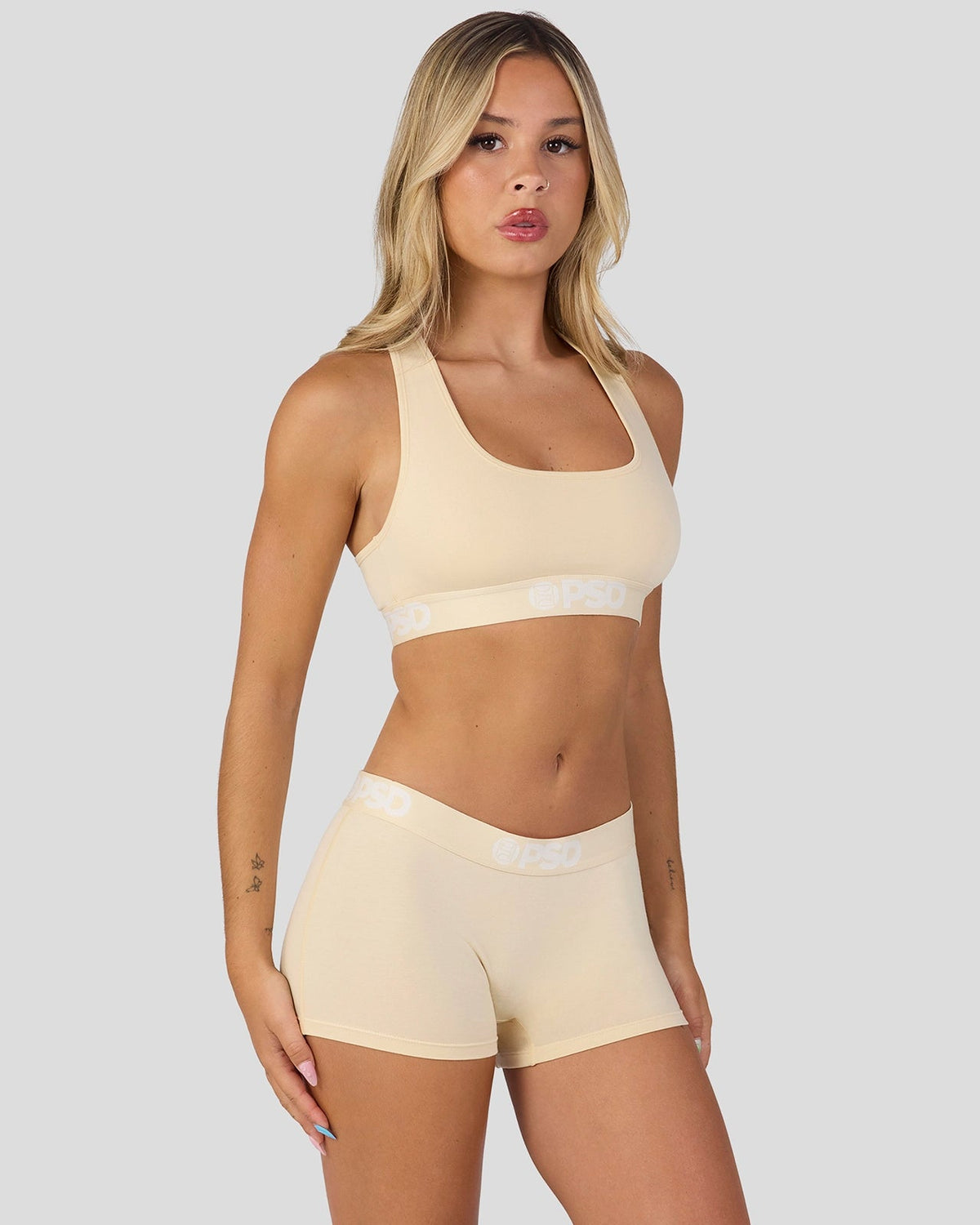 Women|Sale PSD Modal Solids - Creme - Sports Bra - Modal
