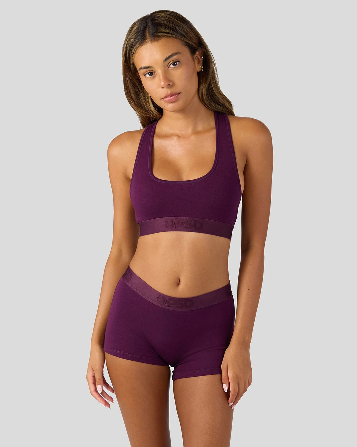 Women|Sale PSD Modal Solids - Plum - Sports Bra - Modal