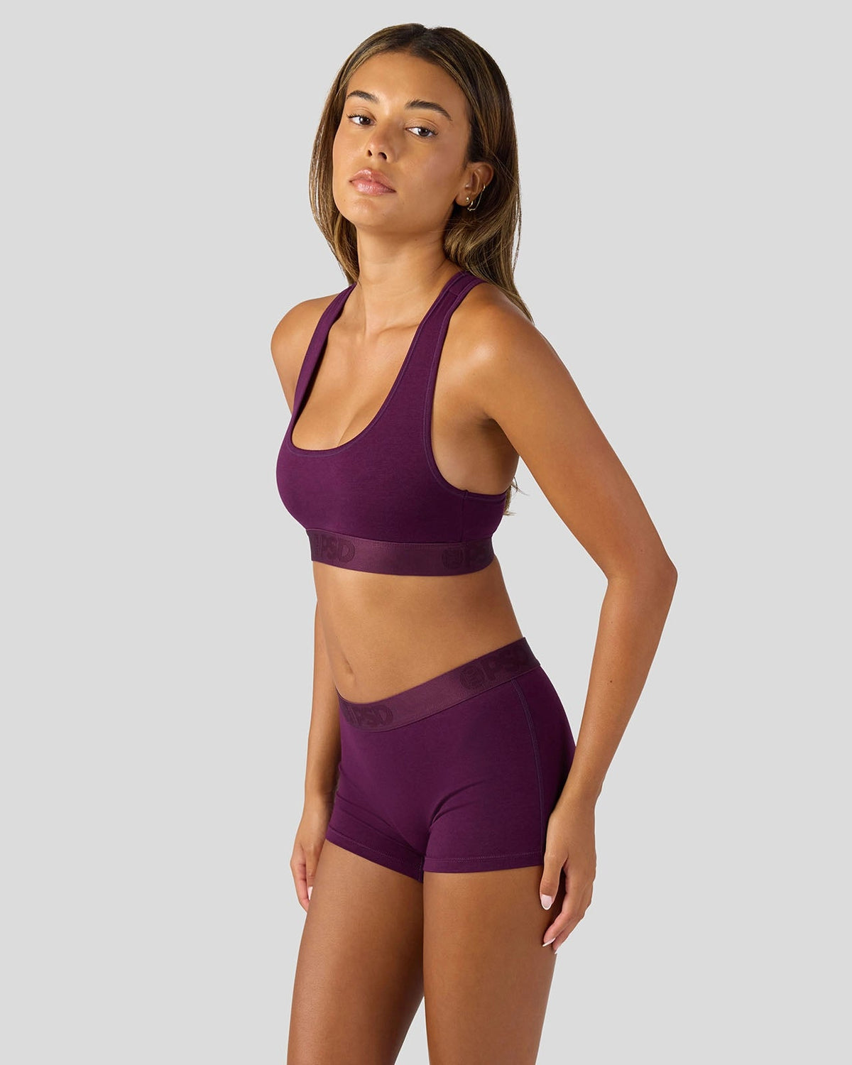 Women|Sale PSD Modal Solids - Plum - Sports Bra - Modal