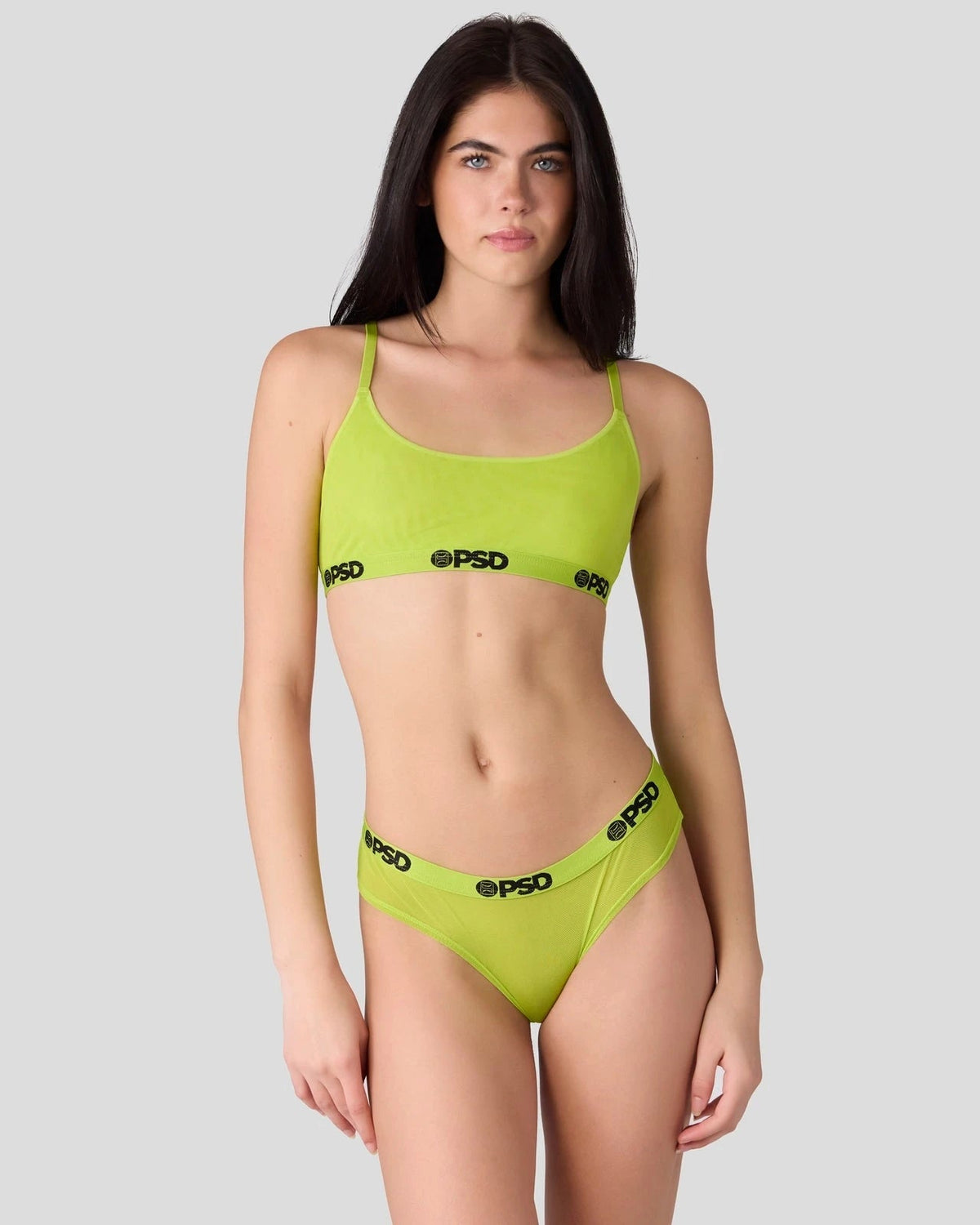 Women|Sale PSD Mesh - Solid Yello Pop - Scoop Bralette - Mesh
