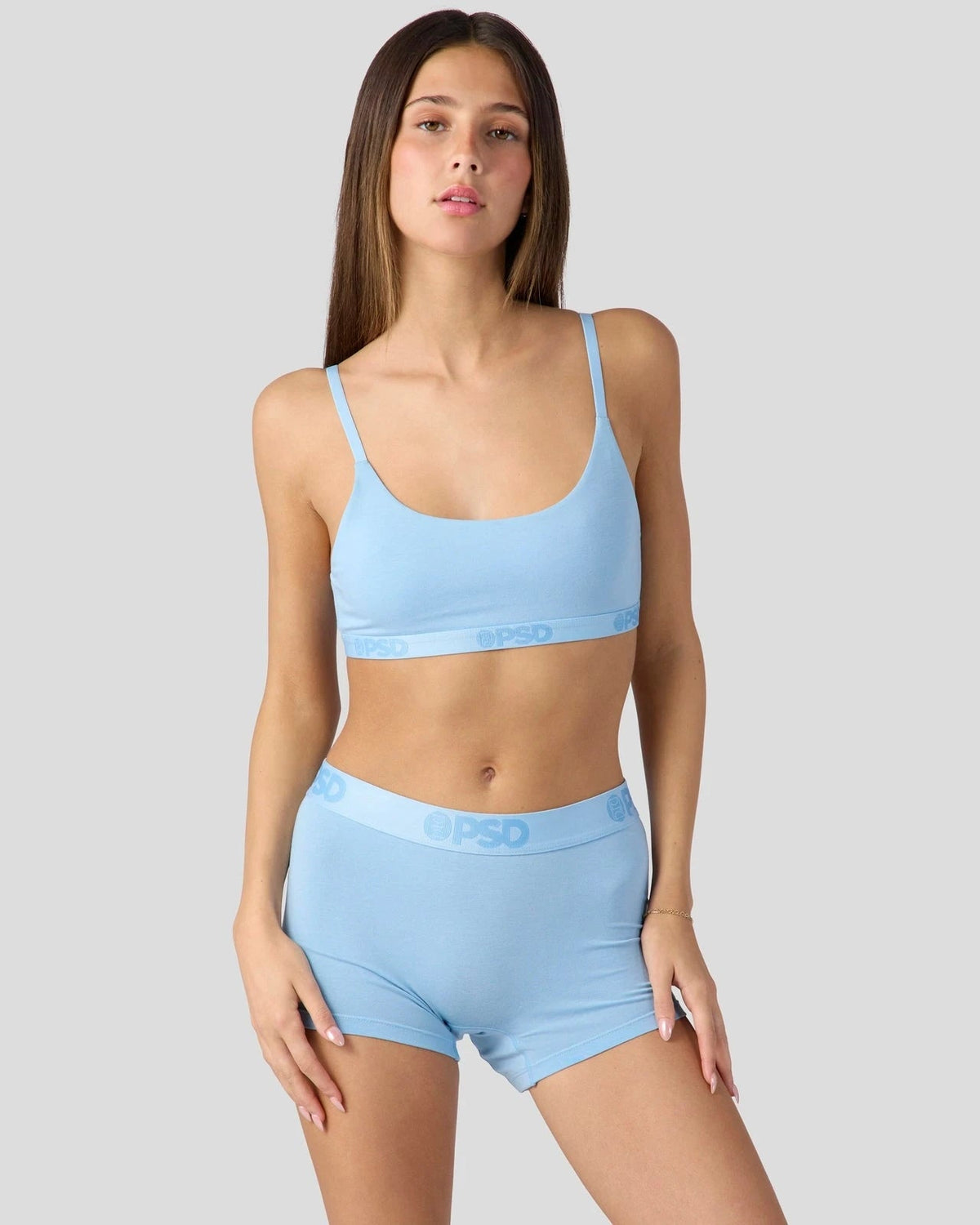Women|Sale PSD Modal Solids - Baby Blue - Scoop Bralette - Modal