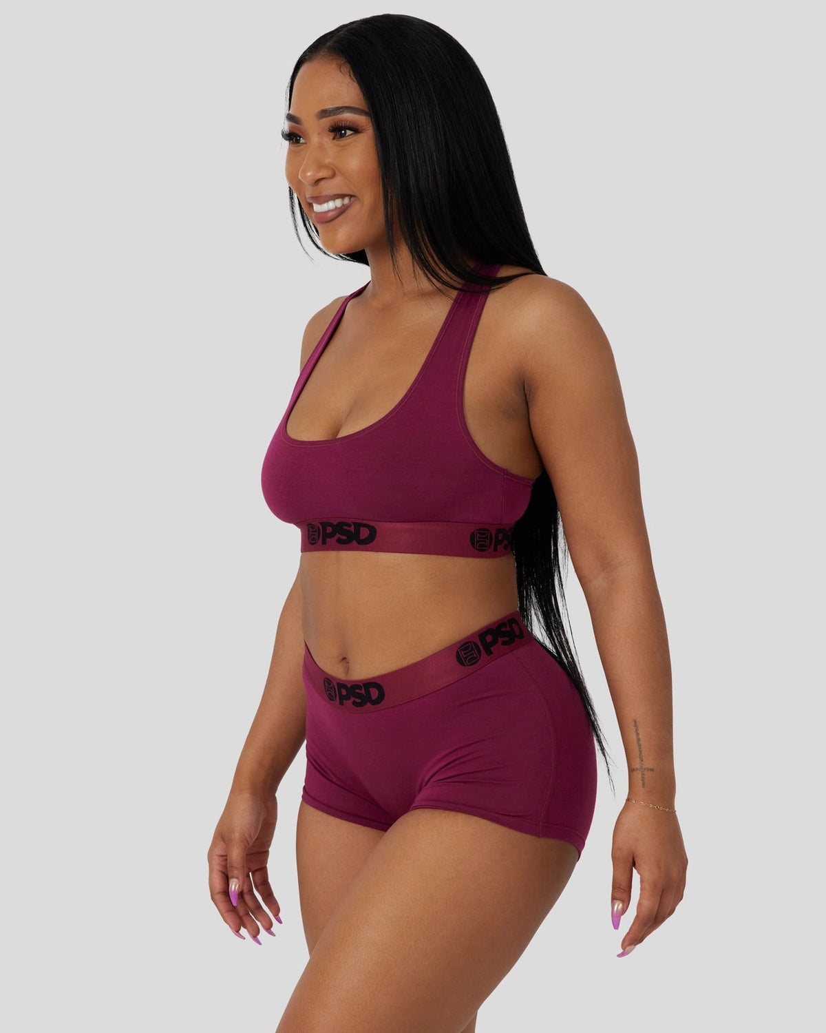 Women|Sale PSD Modal Solids - Almandine - Boy Short - Modal