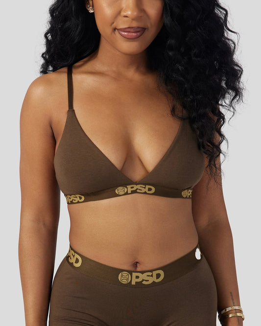 Women PSD Modal Solids - Cocoa - Triangle Bralette - Modal