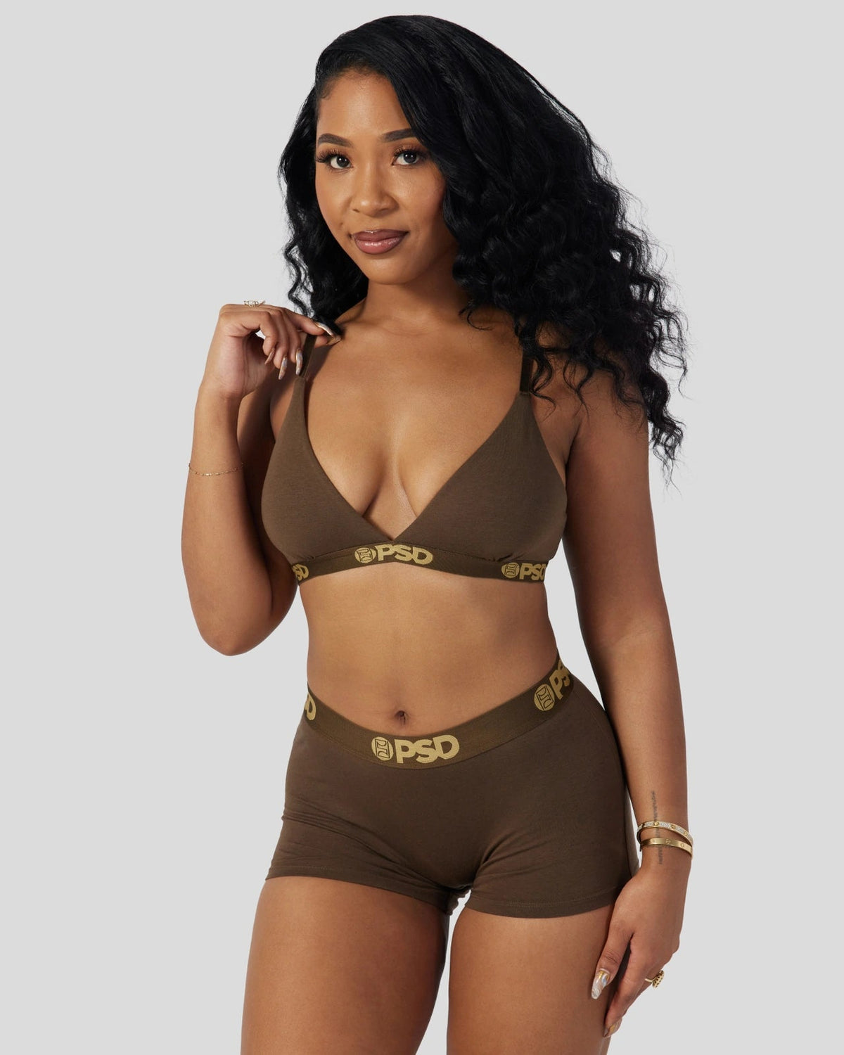 Women PSD Modal Solids - Cocoa - Triangle Bralette - Modal