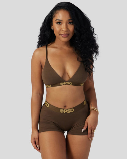 Women PSD Modal Solids - Cocoa - Triangle Bralette - Modal