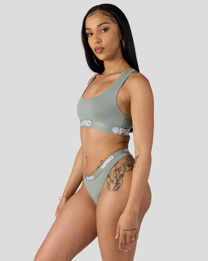 Women PSD Modal Solids - Sage - Thong - Modal