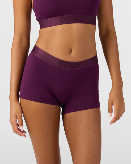 Women PSD Modal Solids - Plum - Boy Short - Modal
