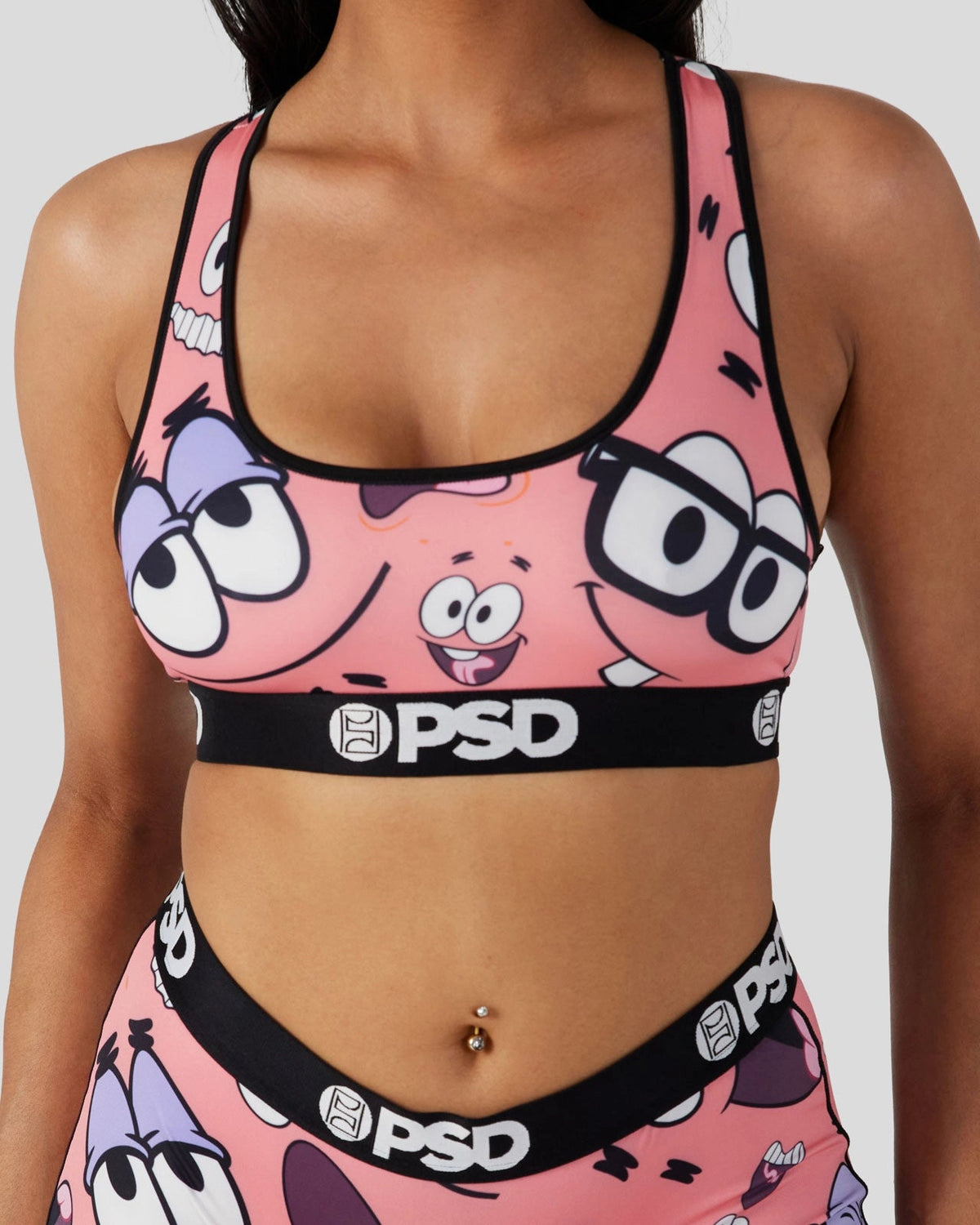Sale PSD SpongeBob SquarePants - Patrick Faces - Sports Bra