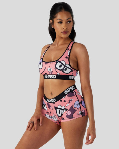 Sale PSD SpongeBob SquarePants - Patrick Faces - Sports Bra