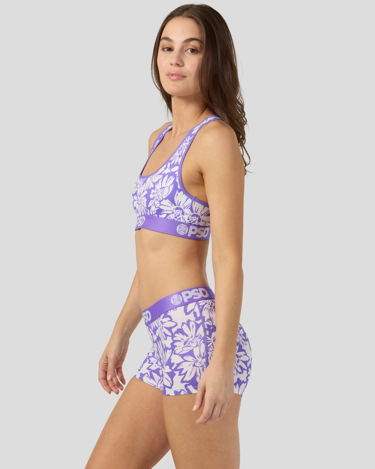 Sale PSD Floral Purp - Sports Bra