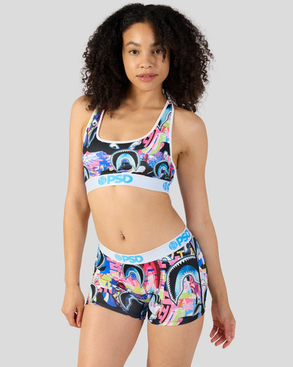 Sale PSD Warface Shark Glitch - Sports Bra