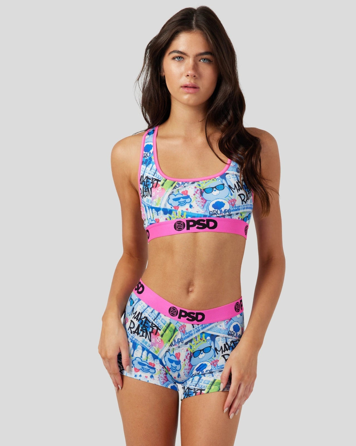 Sale PSD Care Bears - Make It Rain - Sports Bra