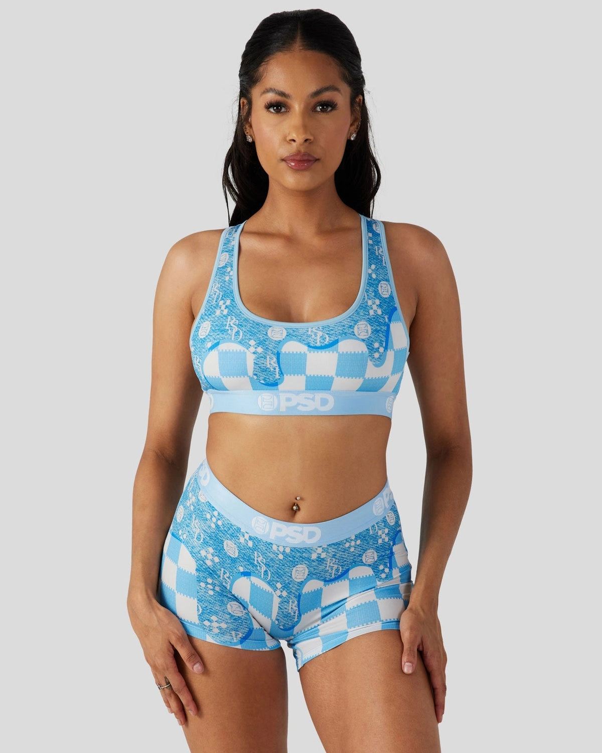 Sale PSD Blue Denim Drip - Sports Bra